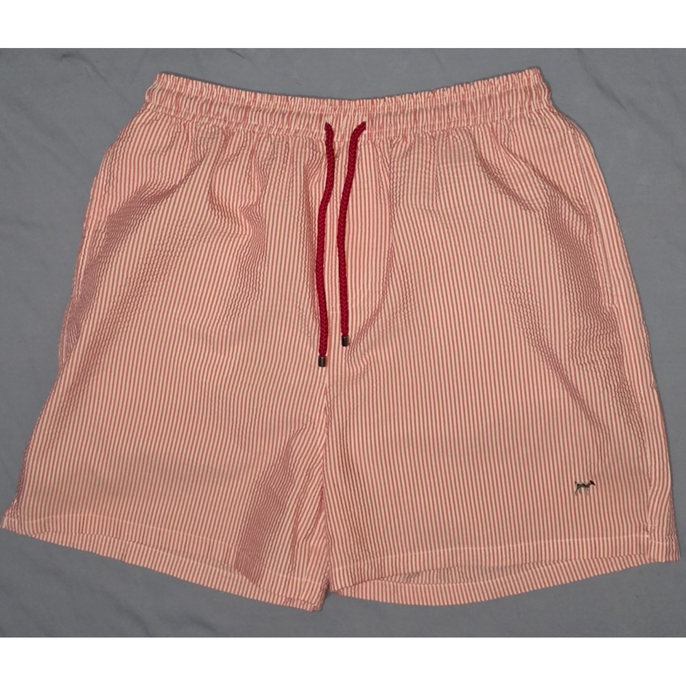 Southern Point Co. Lined Trunks Red Striped Size XL Preppy